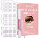 Double Eyelid Tape Droopy Eyelid Sticker Double Eyelid Cream Double Eyelid Makeup Kit Big Eye Tools with 360 Sheets 5ML Eyelid, Cream, Fork Rods & Tweezers TOULLGO