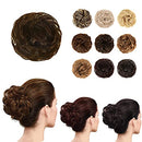 Bun Hair Piece 100% Human Hair Bun Extensions Ponytail Hair Extensions For Women Donut Chignons（Light Brown） yiluxiangban