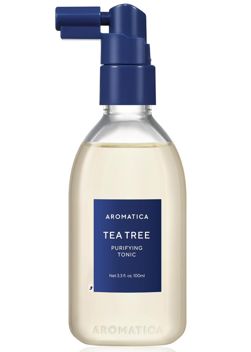 AROMATICA Tea Tree Purifying Tonic 3.38oz, Paraben, Silicone, Sulfate Free | Vegan | Soothing & Cooling Tonic for your scalp | Helps hair look healthier and nourished | Natural Ingredients Only Infinity Warehouse