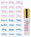 Got Oil Supplies Vinyl Essential Oil Labels - Fits 10ml Roller Bottles and Boston Round Glass Vials - 24 Blue & Pink, Gold or Silver Bottle Stickers To Choose From (Blue & Pink) Discount Manufacturing & Distributing