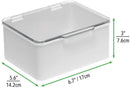 mDesign Plastic Stackable Bathroom Vanity Countertop Storage Cosmetic Organizer Box with Hinged Lid for Makeup, Beauty, Hair, Nail Supplies - 2 Pack - Light Gray/Clear mDesign Store