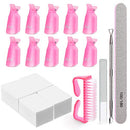 Nail Polish Remover Clips,MORGLES Nail Polish Gel Remover Tools Kit with 10pcs Nail Clips for Polish Removal 300 Nail Remover Pads Cuticle Pusher 100/180 Nail File Glass Nail File Nail Brush,6 Pack MORGLES