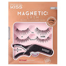 KISS Magnetic Lash 01, Synthetic False Eyelashes with Magnets Under and Over Your Upper Lashes, No Glue Needed, Lightweight, Reusable, Contact Lens Friendly, Cruelty Free, with Lash Applicator, 1 Pair KISS