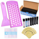 Kare & Kind Lip Balm Filling Tray Kit - 1x Filling Tray, 1x Spatula, 50x Lip Balm Tubes (Black), 50x Writable Sticker (3 colors), 50x Printed Stickers (Transparent) - DIY Homemade Lip Balm - Gift Idea Kare Kind