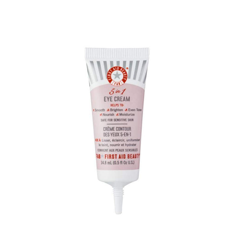 First Aid Beauty 5 in 1 Eye Cream: Multi Action Anti Aging Eye Cream for Dry Sensitive Skin. Great for All Skin Types. (0.5 Ounce) First Aid Beauty