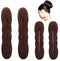 Styla Hair Brown Magic Hair Bun Maker 4 Pack (2 Small, 2 Large) Foam Sponge Buns Shaper Accessories Strong Flexible Reusable Bun Twister for Updo’s, Ballet Buns, French Twist, Waves & more! Styla Hair