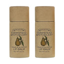 Farmstead Apothecary 100% Natural Lip Balm with Organic Beeswax, Organic Shea Butter & Organic Coconut Oil, Pear & Almond 0.2oz (Pack of 2) Farmstead Apothecary