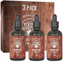 Beard Oil Conditioner - All Natural Sandalwood Scent with Argan & Jojoba Oils - Softens & Strengthens Beards and Mustaches for Men (Sandalwood, 3 Pack) Viking Revolution
