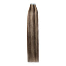 40 Pieces 100g Rooted Tape In Hair Extensions Real Human Hair Invisible Seamless Skin Weft Double Side Tape Remy Human Hair Balayage Natural Long Straight (22'',