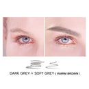 Music Flower Eyebrow Pencil Tint 1.5mm Ultra-Fine Microblading Pen 24h Long-lasting with Eyebrow Brush (Pack of 2, Dark grey+Soft grey) Music Flower