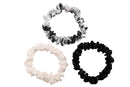 Celestial Silk Mulberry Silk Scrunchies for Hair (Small, Black, Ivory, White Marble) Celestial Silk Store