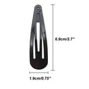 20 Pieces Black Color 2.7'' Big Size No Slip Metal Snap Hair Clips Women Barrettes Large Hair Pins manipepe