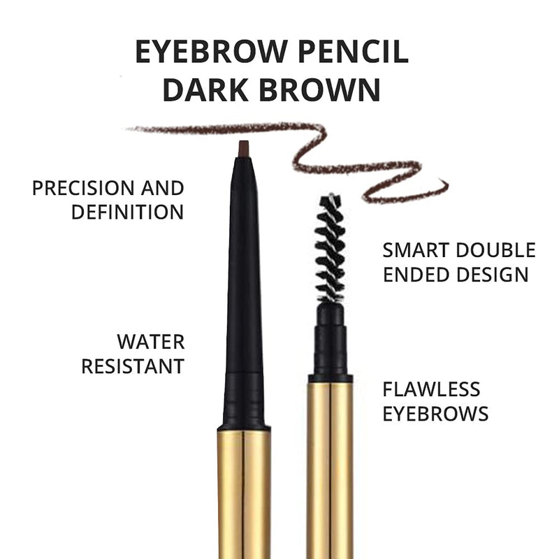 Eyebrow Definer Pencil | Fill in Draw Fine Lines and add volume to your Brows | Long Lasting and Waterproof | Precision Smart Double Ended Design | Mela Beauty Studio Professional Makeup (Dark Brown) Melanie Jovanovic Store