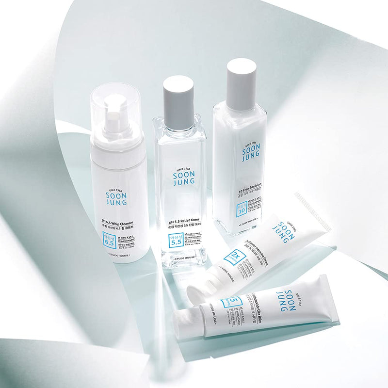 ETUDE SoonJung pH 6.5 Whip Cleanser 8.5 fl. oz. (250ml) 21AD| Non Comedogenic & Hypoallergenic Soft Bubble Hydrating Facial Cleanser for Sensitive Skin | Fragrance-Free Low-pH Korean Face Wash | K-Beauty Etude House