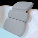 Gorilla Grip Comfort Slip Resistant Large Thick Soft Waterproof Relaxing Spa Bath Pillow, Fits Curved or Straight Back Tubs, Cushion Support Head and Neck in Tub, Bathtub Accessory, 3 Panel, Gray Gorilla Grip