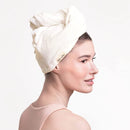 Kitsch Microfiber Hair Towel Wrap for Women, Hair Turban for Drying Wet Hair, Eco-Friendly Hair Towel, Super Absorbent and Ultra Soft, After Spa Hair Towel (Ivory) Kitsch Store