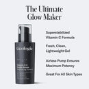 Geologie Vitamin C+E Ferulic Acid Face Serum | Brightening & Firming Anti-Aging Gel Formula | 5% Light-Protected & Stabilized Vitamin C , 0.5% Vitamin E, 1.5% Hyaluronic Acid | 30 ML Infinity Warehouse