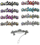 Set of 8-8 Pack Barrettes, Total 8 Barrettes Decorated with Sparkly Stones 8 Colors U86250-1366-8 Bella