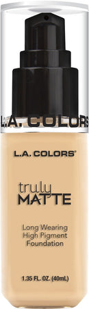 L.A. COLORS Truly Matte Foundation, Porcelain, 1.35 Fl. Oz. L.A. COLORS
