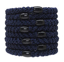 L. Erickson Grab & Go Ponytail Holders, Navy, Set of Eight - Exceptionally Secure with Gentle Hold L. Erickson