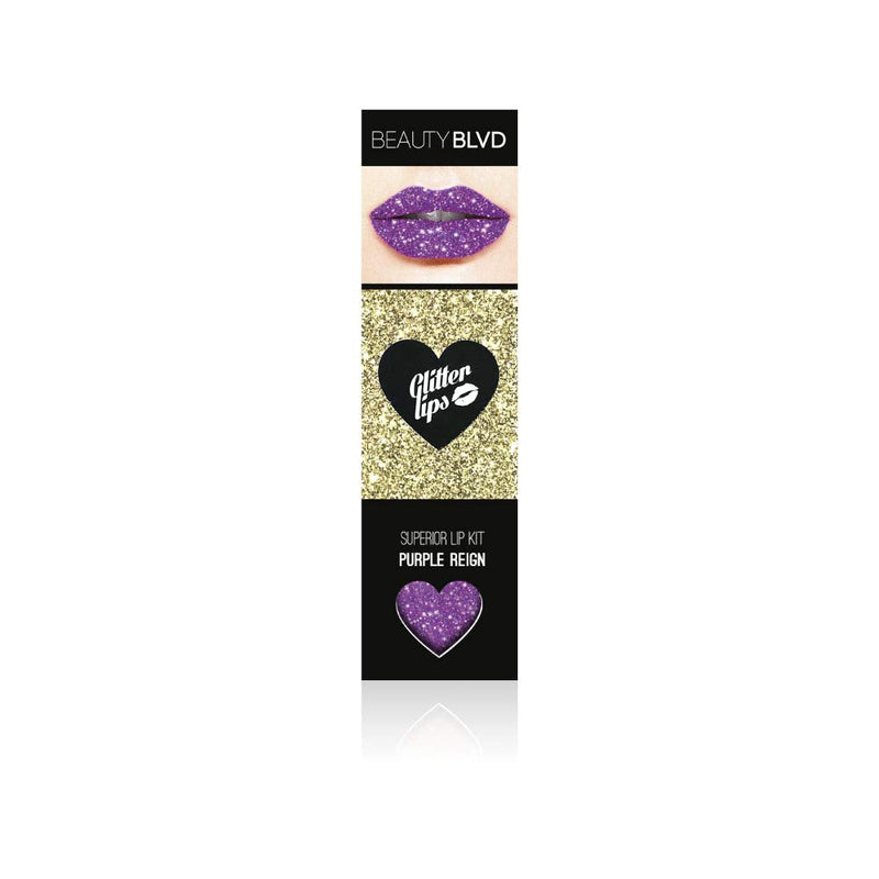 BeautyBlvd Glitter Lips | Glitter Lip Kit | Waterproof & Smudge Proof | Long Lasting | Cruelty Free (Purple Reign) BEAUTYBLVD Store