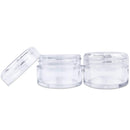 Beauticom 12 Pieces 20G/20ML Round Clear Jars with Screw Cap Lid for Beads, Gems, Glitter, Charms, Small Arts and Crafts Items - BPA Free Beauticom