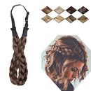 Braid Headband For Women Chunky Braided Hair Band Plaited Headband Plaited Braids Braided Headband Elastic Stretch Wide Synthetic Hairpiece (Large-five strands braided, deep brown) S-noilite