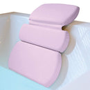 Gorilla Grip Comfort Slip Resistant Large Thick Soft Waterproof Relaxing Spa Bath Pillow, Fits Curved or Straight Back Tubs, Cushion Support Head and Neck in Tub, Bathtub Accessory, 3 Panel, Pink Gorilla Grip
