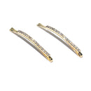 Luxxii - 1 Row Clear Rhinestone Crystal Hair Barrette Clip Hair Pin (Pack 2) (Gold Tone, 2 Count) Luxxii