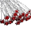 Various Beautiful Designs of Pearl/Crystals and Rhinestone Flower Hair Pins for Brides/Bridesmaids/Prom/Sweet Sixteen/Quinceanera/Weddings - Set of 20 (Red Roses) The Crafty Owl