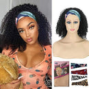 Headband Wig Curly Afro Kinky Curly Headband Wigs for Black Women 180% Density Short Curly Wig with Headband Black Synthetic Wigs with Headband Attached (12 inch, 1B) NAYOO