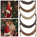 Benehair Braid Headband Chunky Braided Hair Band for Women Kids Synthetic Plaited Hairband Braiding Hairpiece Classic Wide Elastic Stretch Hairband 5 Strands Medium Size Blonde Mixed