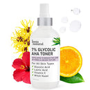 Glycolic Acid Toner 7% with Vitamin C - Pore Minimizer, Blackhead & Brightening Treatment - AHA Exfoliating Astringent - Skin Hydrating Glow Tonic for Face - Lactic Acid, Alpha Hydroxy Acid InstaNatural