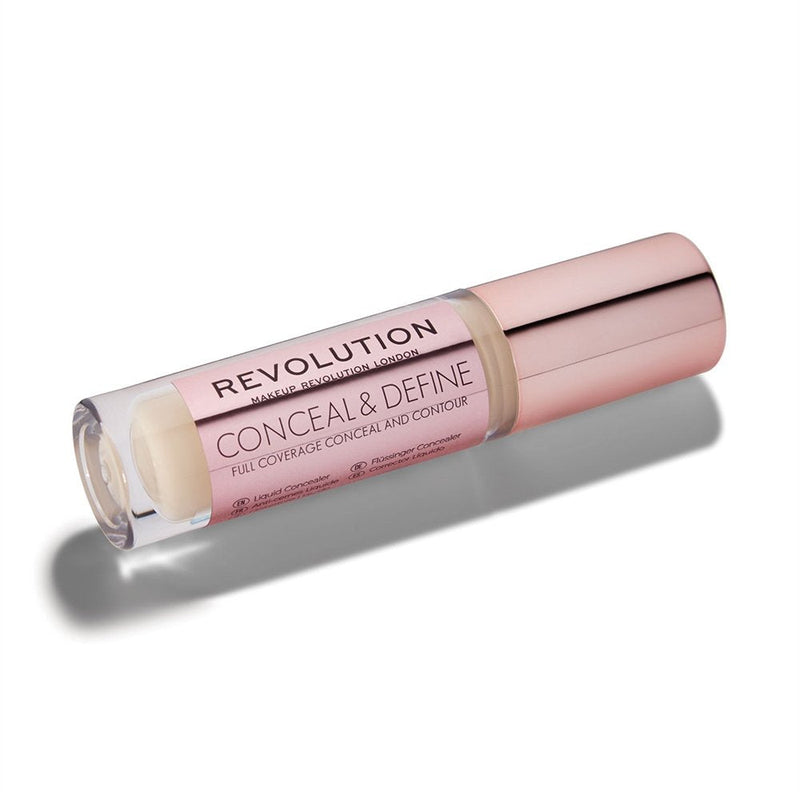 Makeup Revolution Conceal & Define Concealer, Full Coverage Makeup Concealer, Matte Finish & Long Wear, For Fair Skin Tones, Vegan, C4, 4ml Makeup Revolution