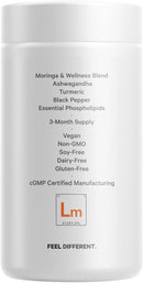 Codeage Liposomal Moringa+ Supplement, 400mg Moringa 50:1 Extract - 20,000mg Moringa Oleifera Leaf Equivalent - Turmeric, Ashwagandha, Black Pepper, 3-Month Supply, Vegan Moringa Powder - 180 Capsules Infinity Warehouse