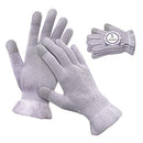 MIG4U Moisturizing Beauty Gloves Touchscreen Overnight Sleeping Glove for Women Dry Hands, Nighttime Lotion, Eczema, SPA, Cosmetic Treatment, grey purple 3 pairs size l/xl MIG4U
