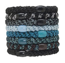 L. Erickson Grab & Go Ponytail Holders, Blue Tide, Set of Eight - Exceptionally Secure with Gentle Hold ACE