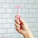 Double Edge Safety Razor for Women, Safety Razor with 10 Blades, Women Razor, Fits All Double Edge Razor Blades, Plastic Free (Pink) Green Estate Store