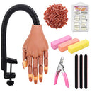 Practice Hand for Acrylic Nails, Adjustable Fake Mannequin Hands for Nails Practice, Flexible Movable Nail Tools Kits Practice Hand with Nail File, Clipper and 100pcs Coffin Nail Tips Deciniee