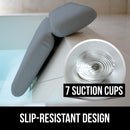 Gorilla Grip Comfort Slip Resistant Large Thick Soft Waterproof Relaxing Spa Bath Pillow, Fits Curved or Straight Back Tubs, Cushion Support Head and Neck in Tub, Bathtub Accessory, 2 Panel, Gray Gorilla Grip