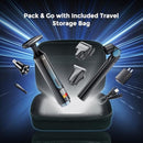 Back Shaver for Men, Ultra-Wide 2" T-Shaped Head, Travel Case, LED 4 in 1 Mens Back Shaver Rechargeable with Long Handle, Safety Lock, IPX7, Multi-Functional Back Trimmer for Men, (Flat Black) Infinity Warehouse