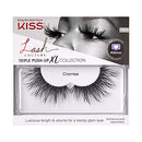KISS Lash Couture Triple Push Up XL Collection, 3D Volume False Eyelashes in Extra Long Length with Triple Design Technology, Cruelty-Free, Contact Lens Friendly, and Reusable, Style Chemise, 1 Pair KISS