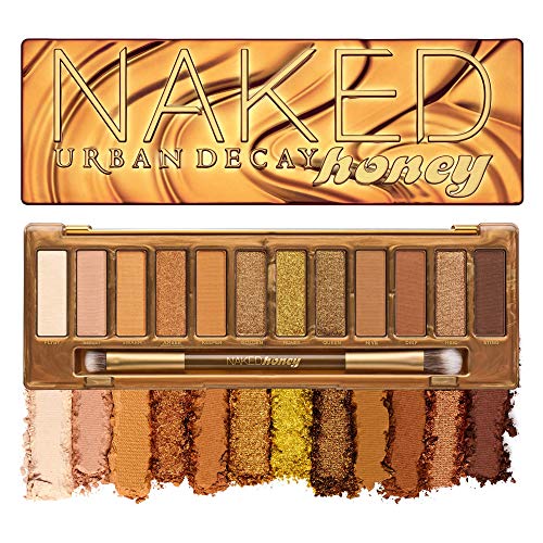 Urban Decay Naked Honey Eyeshadow Palette, 12 Golden Neutral Shades - Ultra-Blendable, Rich Colors with Velvety Texture - Set Includes Mirror & Double-Ended Makeup Brush URBAN DECAY