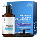 Antifungal Body Wash Treatment with Scrubber - Antibacterial Wash for Jock Itch, Ringworm, Tinea & Foot Odor – Medicated Skin Relief Cleanser Gel with Tea Tree Oil & Tolnaftate for Men and Women Infinity Warehouse