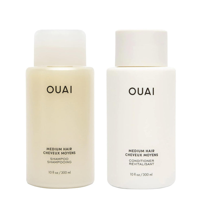 OUAI Medium Shampoo and Conditioner Set - Sulfate Free Shampoo and Conditioner for Medium Hair - Made with Keratin, Shea Butter & Avocado Oil - Free of Parabens & Phthalates (10 Fl Oz) Infinity Warehouse