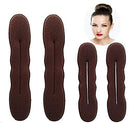 Styla Hair Brown Magic Hair Bun Maker 4 Pack (2 Small, 2 Large) Foam Sponge Buns Shaper Accessories Strong Flexible Reusable Bun Twister for Updo’s, Ballet Buns, French Twist, Waves & more! Styla Hair