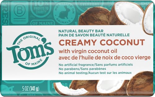 Tom's of Maine Natural Beauty Bar Soap, Creamy Coconut With Virgin Coconut Oil, 5 oz. Infinity Warehouse