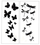 Premium Dragonfly & Butterfly Black Silhouette Tattoo Tattoos PremiumTT temporary tattoos