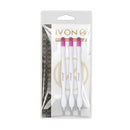 IVON 3 Pack Nail Cuticle Trimmer Pusher Remover, Double End & Plastic Handle (White) IVON