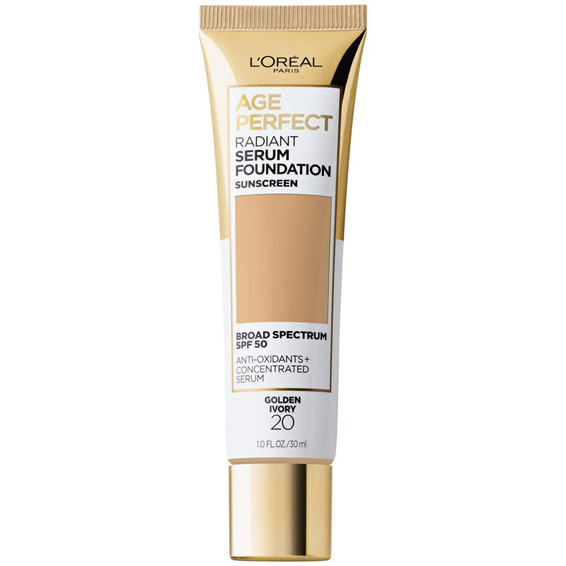 L'Oreal Paris Age Perfect Radiant Serum Foundation with SPF 50, Golden Ivory, 1 Ounce L'Oreal Paris